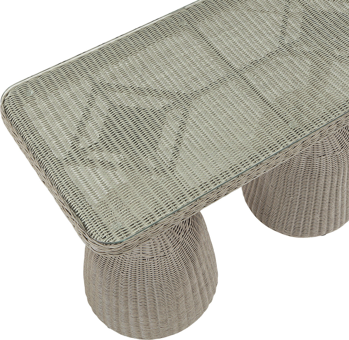 Seacrest - Tempered Glass Top And Wicker Outdoor Patio Bar Height Table