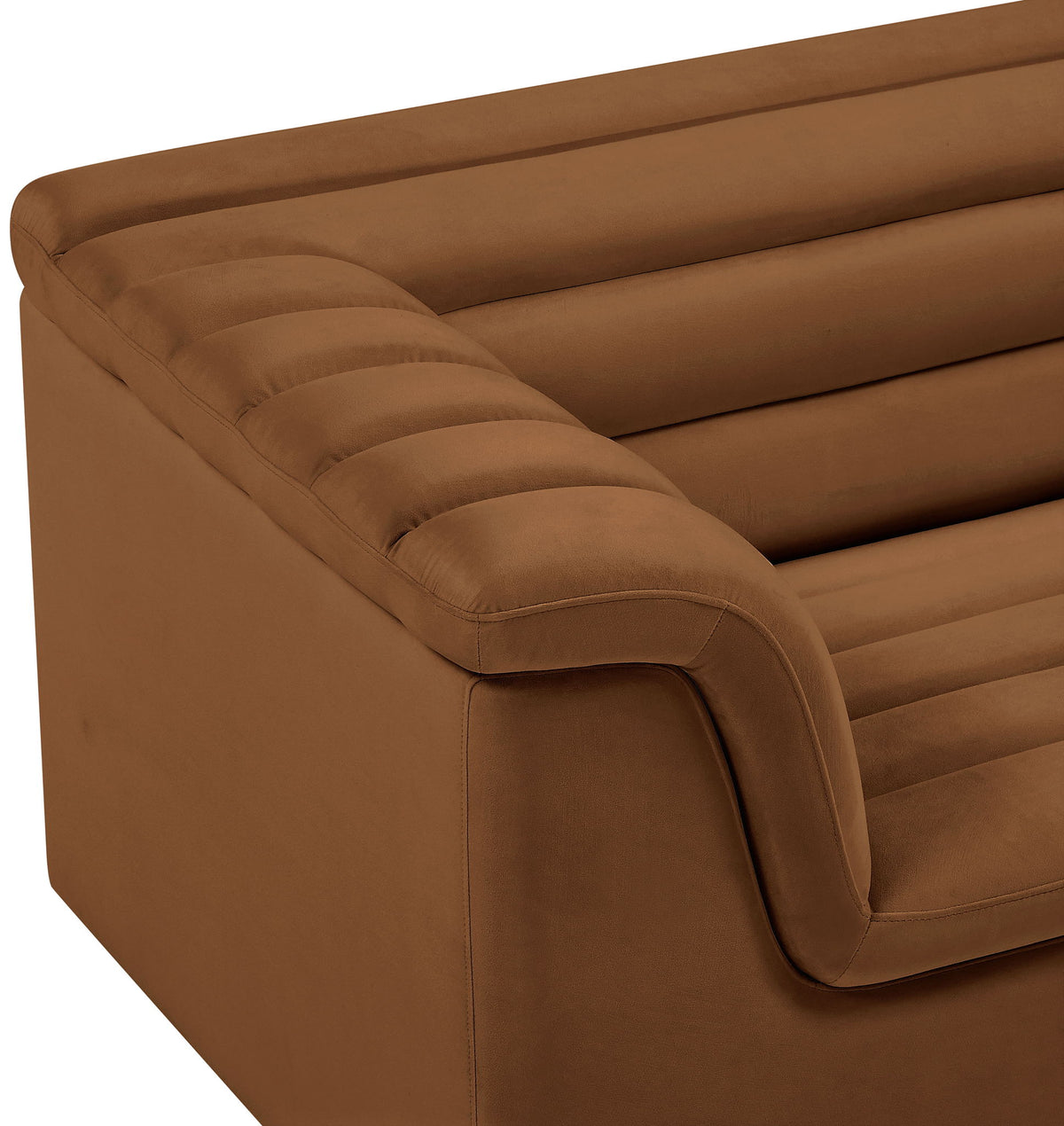 Cascade - Velvet Chair - Saddle