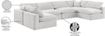 Comfy - 6 Piece Velvet Modular Armless Sectional