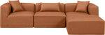 Cube - 4 Piece Modular Sectional With Chaise - Cognac