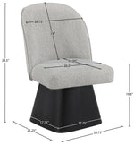 Marlowe - Linen Textured Fabric Upholstered Swivel Dining Side Chair - Stained Black