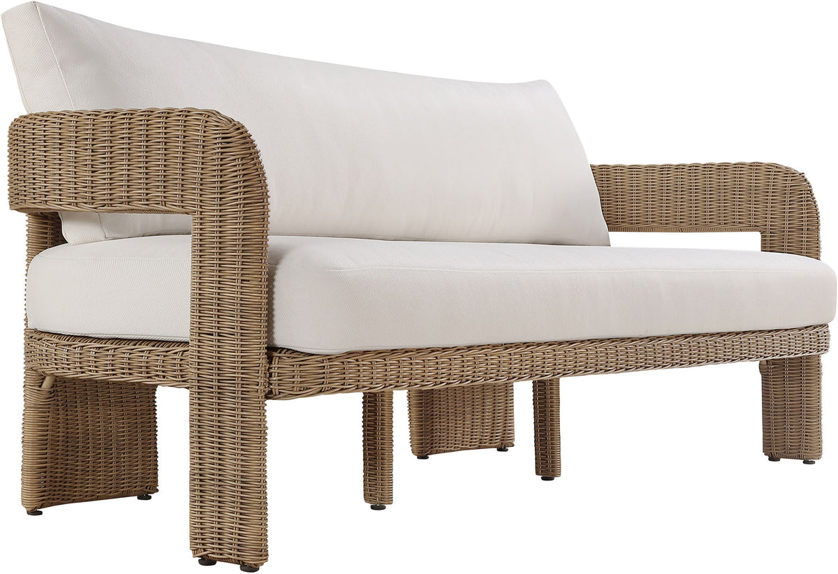 Sandbay - Olefin Water Resistant Fabric And Wicker Outdoor Patio Sofa