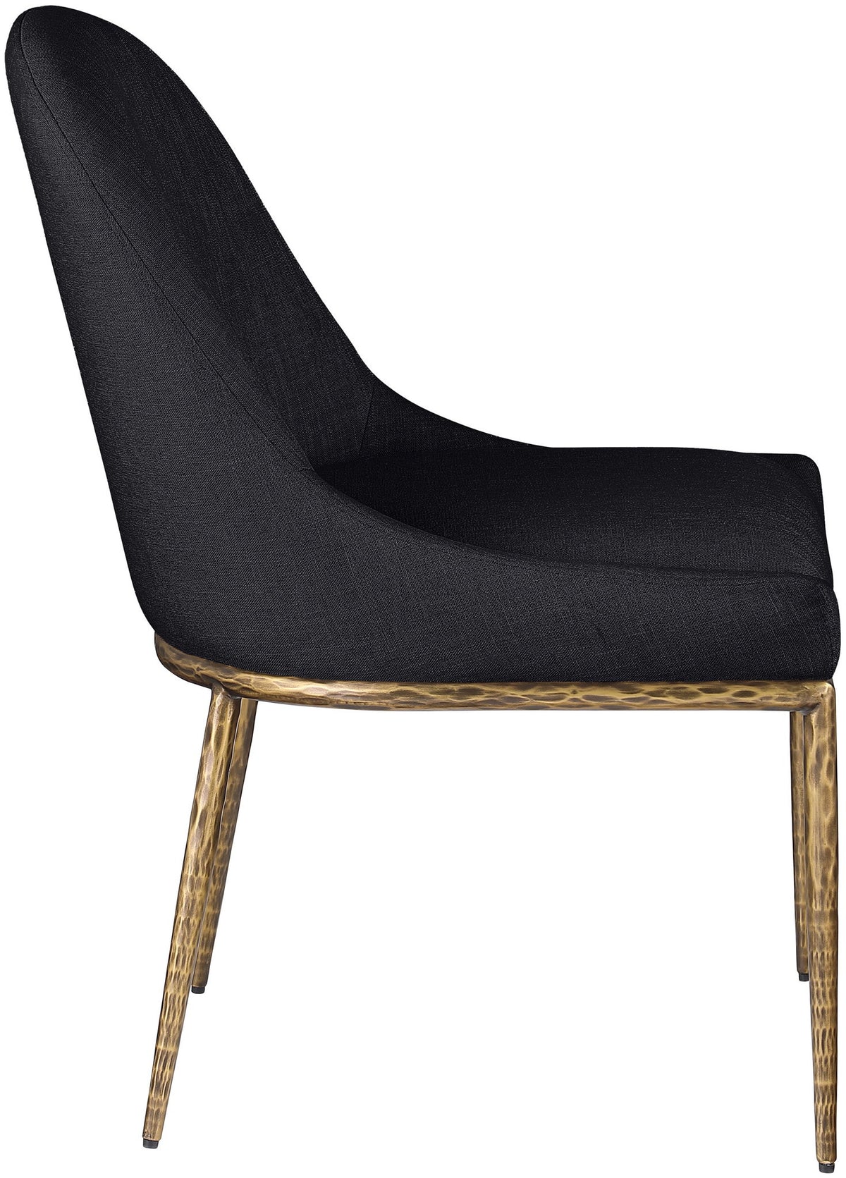Ferro - Upholstered Dining Side Chair With Brushed Gold Legs