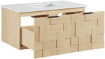 Leonardo - Engineered Stone And Solid Wood 24" Wall Mounted Bathroom Vanity