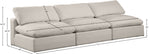 Comfy - Linen Modular Armless Sofa 3 Seats