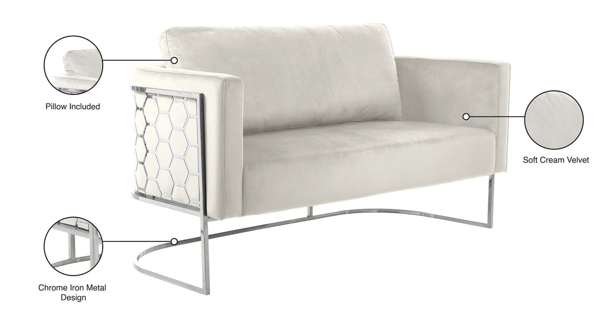 Casa - Loveseat with Chrome Legs