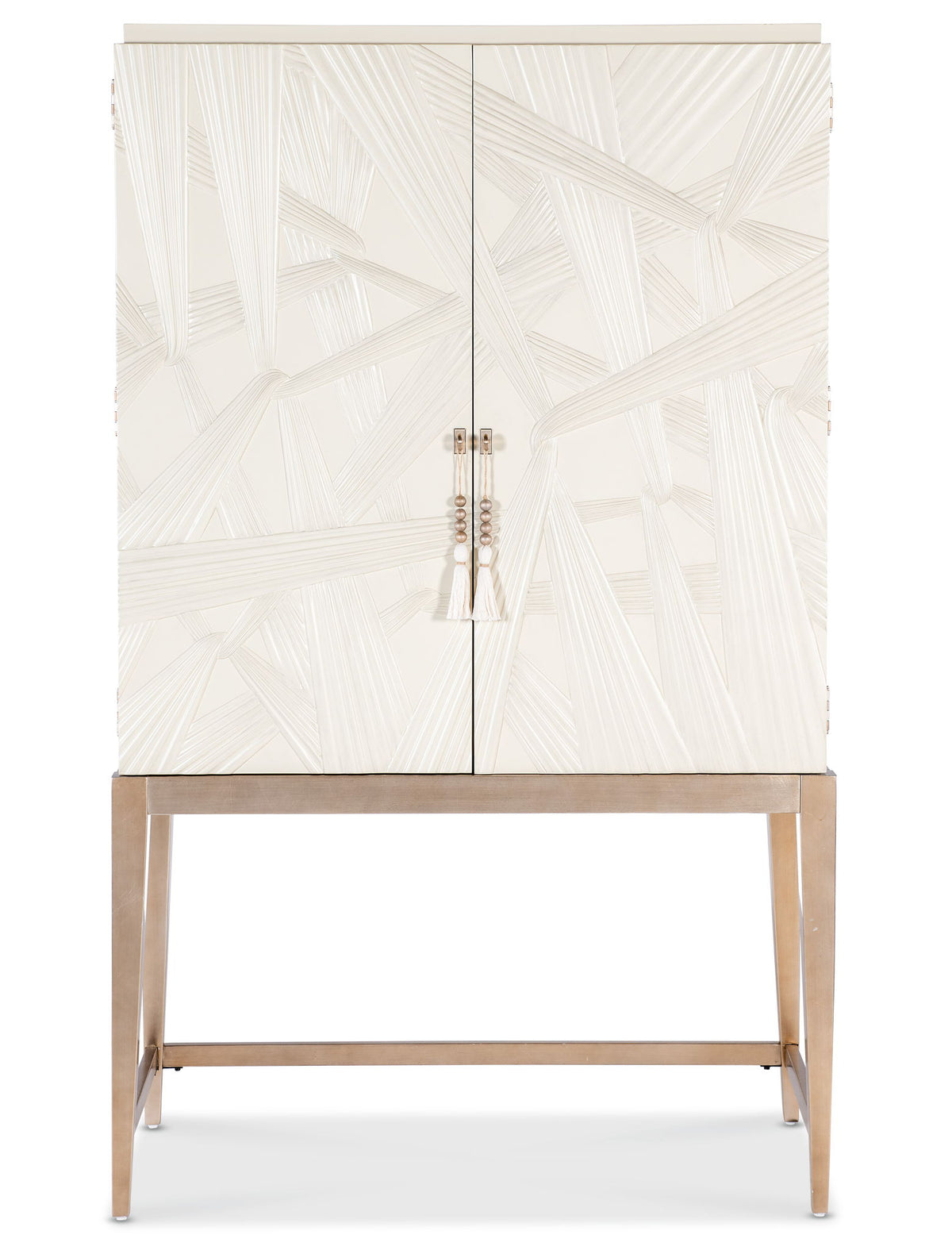 Melange - Dream Weaver Bar Cabinet - White / Light Brown