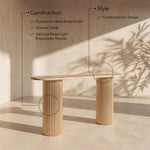 Cindra - Genuine Marble Top And Iron Base Console Table