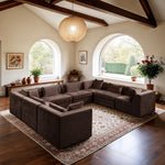 Stellar - 8 Piece Chenille Fabric Upholstered Modular Sectional