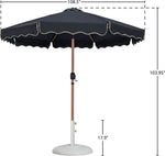 Amalfi - Patio Umbrella - White Base / Light Brown Pole