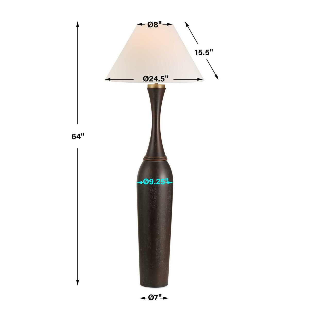 Pravin - Floor Lamp - Dark Wood
