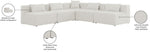 Cube - Linen 5 Piece Modular Corner Armless Sectional