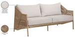 Coastline - Olefin Water Resistant Fabric And Wicker Outdoor Patio Loveseat - Beige