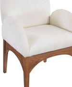 Waldorf - Chenille Dining Arm Chair With Brown Legs