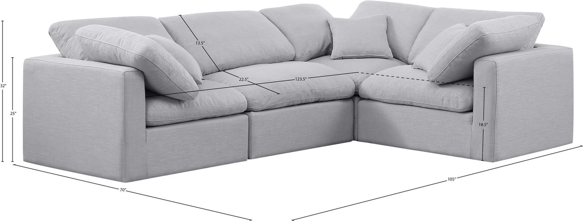 Indulge - Linen 4 Piece Modular Corner Sectional
