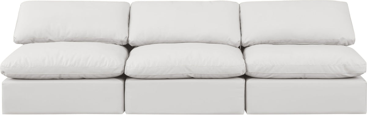 Indulge - Faux Leather 3 Seat Modular Armless Sofa