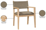 Avon - Linen Textured Performance Fabric Upholstered Dining Arm Chair