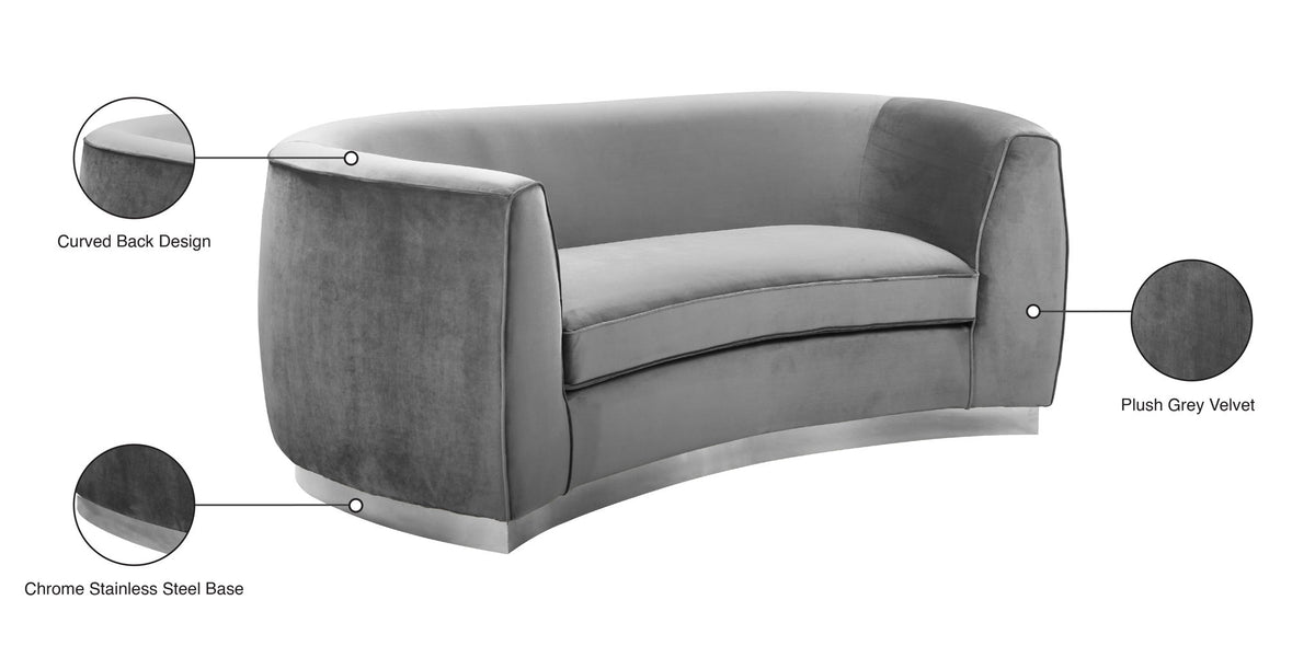 Julian - Loveseat with Chrome Base