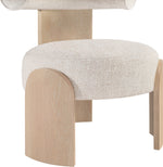 Calder - Linen Textured Fabric Upholstered Accent Chair - Painted Natural Base