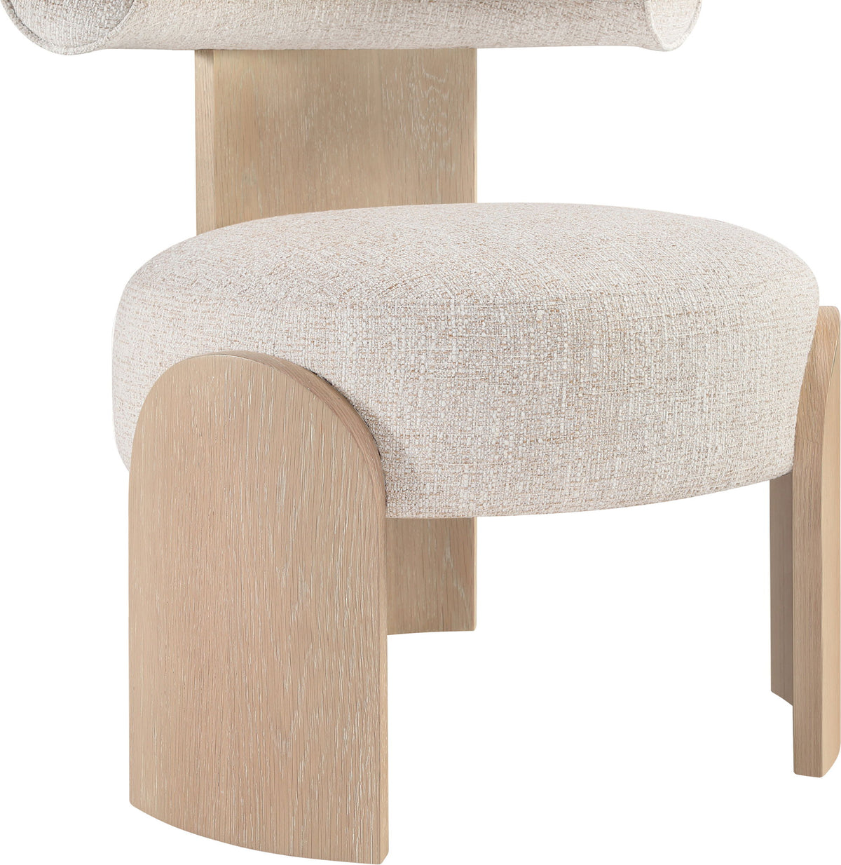 Calder - Linen Textured Fabric Upholstered Accent Chair - Painted Natural Base