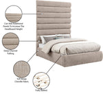 Adam - Chenille Fabric Bed With 89" Headboard
