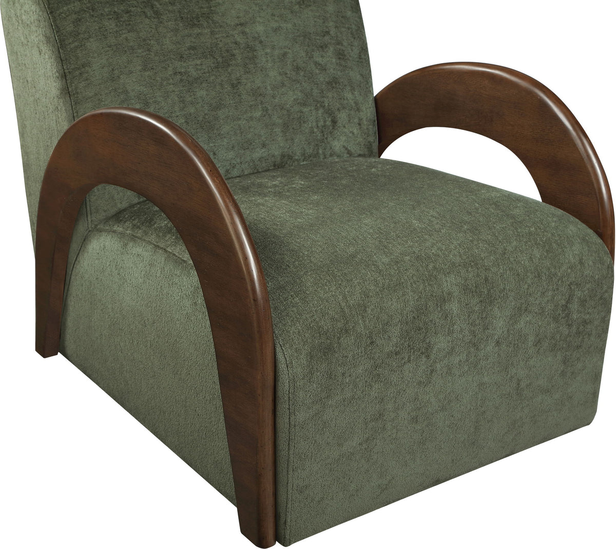 Neria - Chenille Fabric Upholstered Swivel Accent Chair - Painted Brown Base