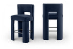 Zuno - Velvet Performance Fabric Upholstered Bar Stool (Set of 2)