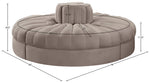 Rummi - Round Velvet Performance Fabric Upholstered 4 Piece Modular Sofa
