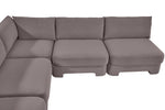 Hammond - Velvet Performance Fabric Upholstered 5 Piece Armless Sectional