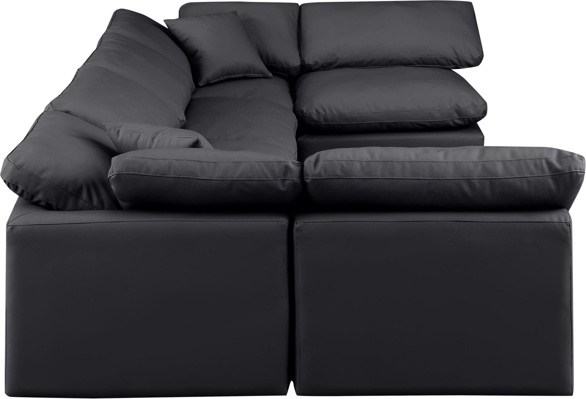 Indulge - Faux Leather 6 Piece Modular U-Shaped Sectional