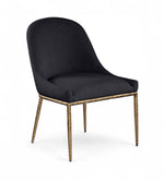 Ferro - Upholstered Dining Side Chair With Brushed Gold Legs