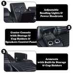 Ephron - Power Motion Loveseat With Console, Power Headrests, LED & Speakers - Black
