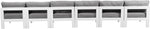 Nizuc - Outdoor Patio 6 Seat Armless Modular Sofa With White Frame