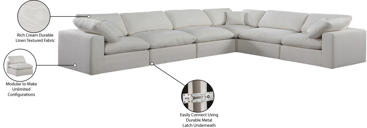 Comfy - 6 Piece Linen Modular Corner Sectional