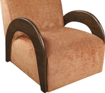 Neria - Chenille Fabric Upholstered Swivel Accent Chair - Painted Brown Base