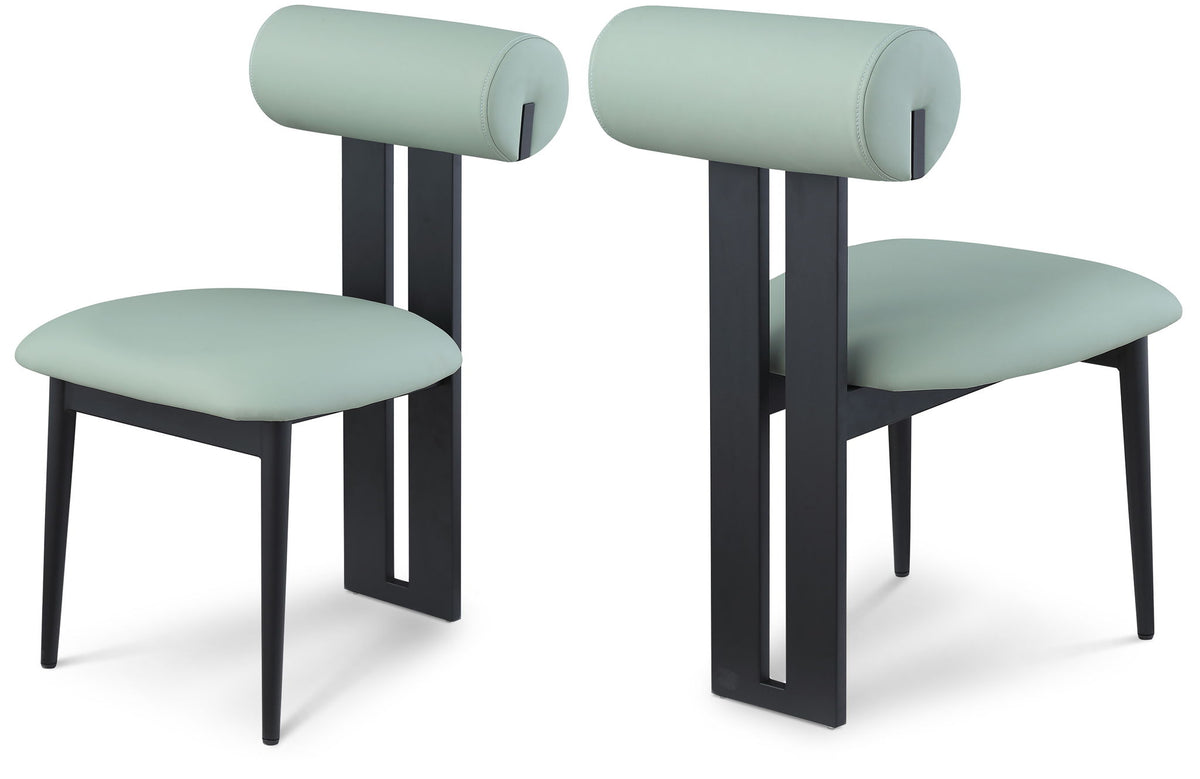 Dario - Faux Leather Dining Chair With Black Frame (Set of 2)