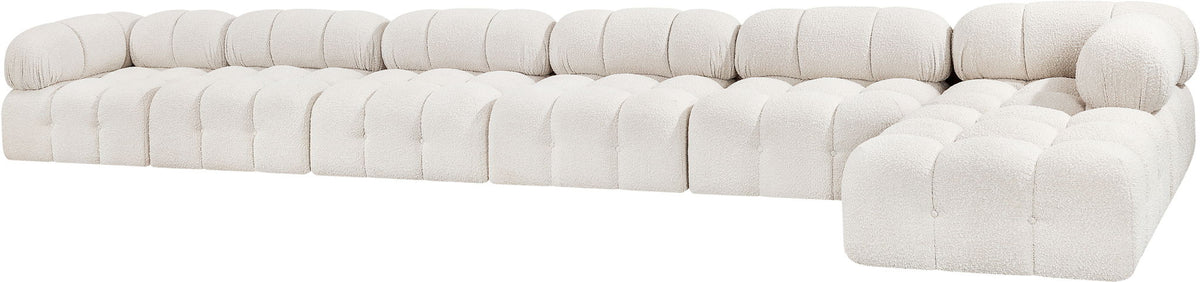 Ames - 7 Piece Boucle Fabric Modular L-Shaped Sectional
