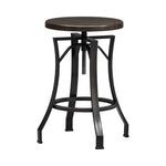 Winslow - Adjustable Height Metal Barstool With Wood Seat - Walnut