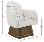 Marlowe - Linen Textured Fabric Upholstered Swivel Accent Chair - Stained Brown