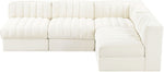 Rummi - Armless Velvet Performance Fabric Upholstered 4 Piece Modular Sectional