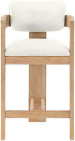 Sacha - Vegan Leather Upholstered Counter Stool With Natural Base