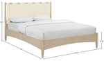 Santos - Vegan Leather Headboard And Wood Bed - Waxed Natural Frame