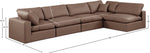 Comfy - 5 Piece Faux Leather Modular Sectional