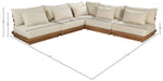 Mirella - 5 Piece Water Resistant Fabric Upholstered Outdoor Patio Modular Sectional