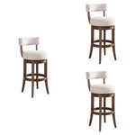 Mystic - Solid Wood Upholstered 30" Bar Height Swivel Barstool