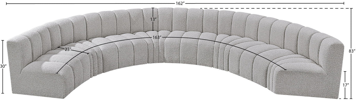 Arc - Boucle Fabric 8 Piece U-Shaped Modular Sofa