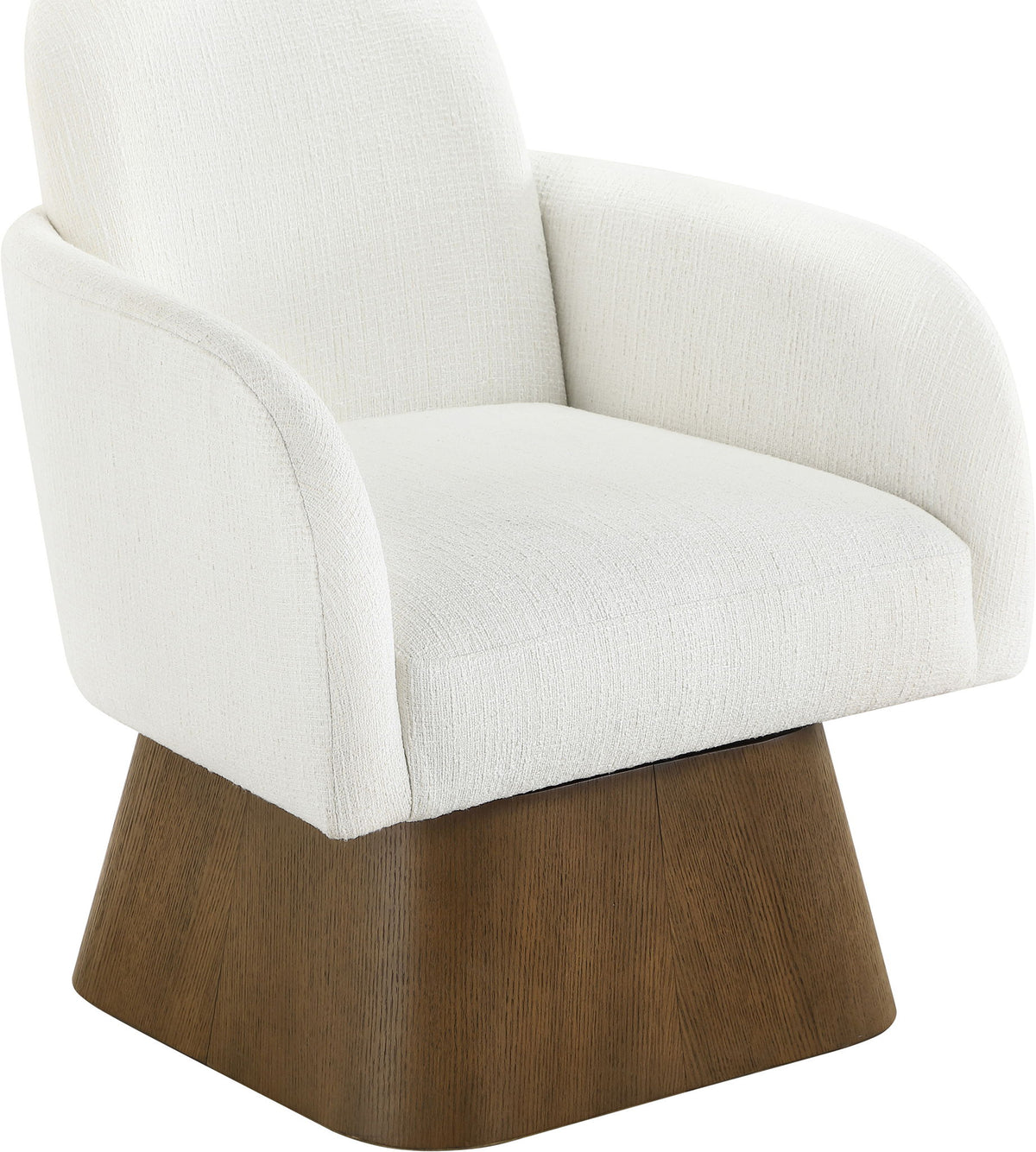 Marlowe - Linen Textured Fabric Upholstered Swivel Accent Chair - Stained Brown