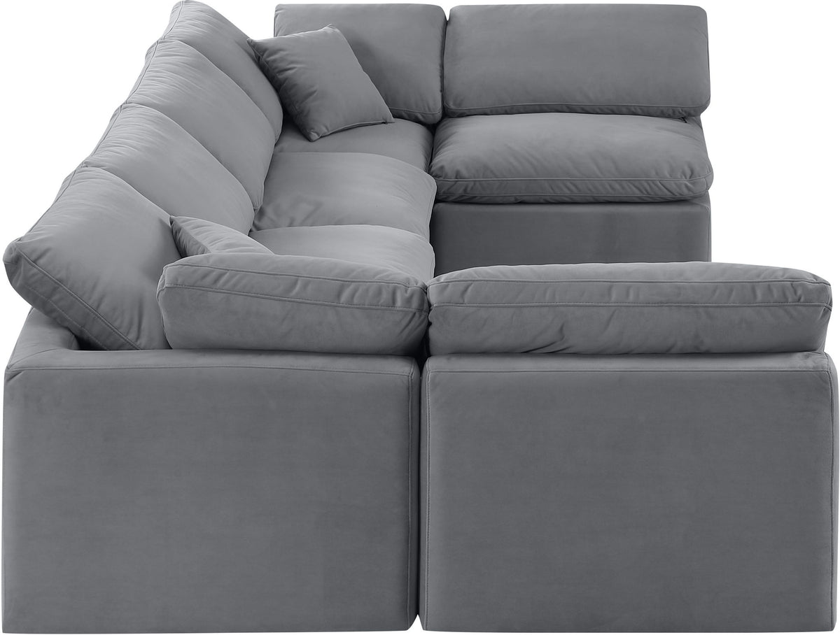 Indulge - Velvet 6 Piece Modular U-Shaped Sectional