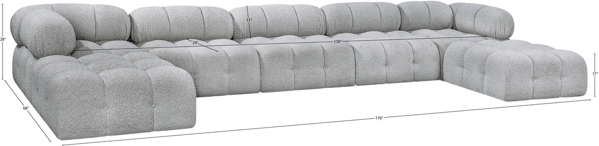 Ames - 7 Piece Fabric Modular U-Shaped Sectional
