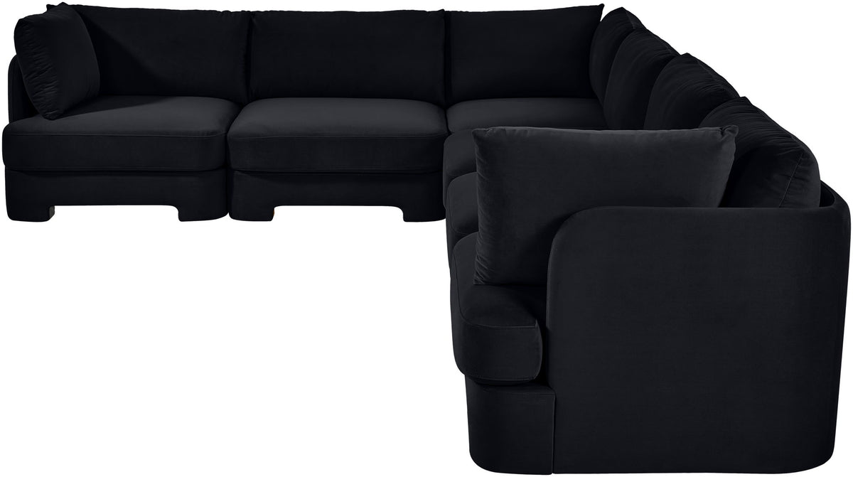 Hammond - Velvet Performance Fabric Upholstered 6 Piece Corner Sectional